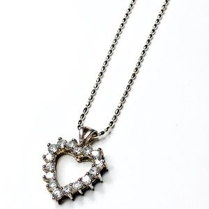 Silver Heart Pendant  w/ Silver Chain Necklace